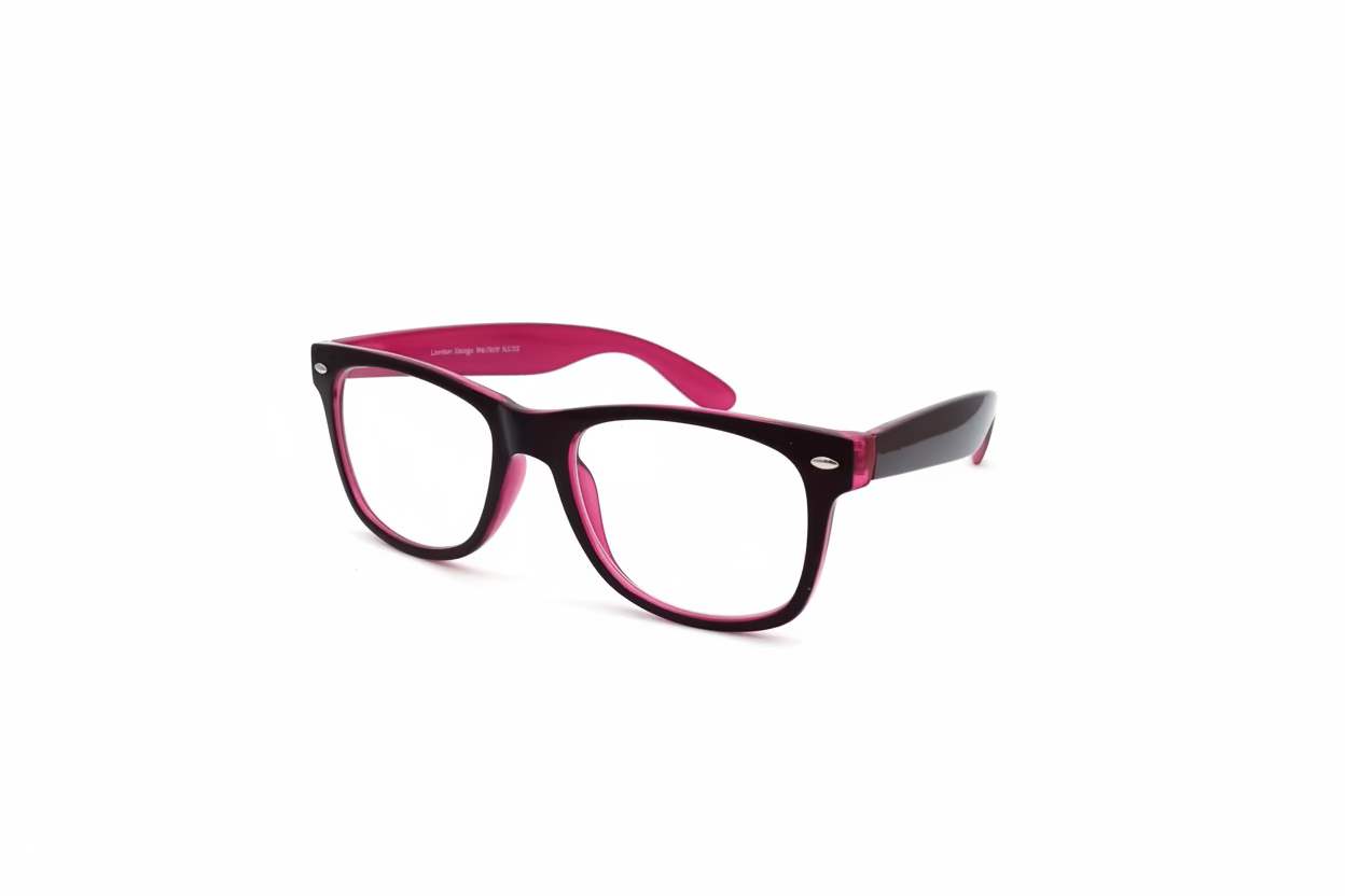 Rectangle Optical Frames – Dark Red & Rich Pink Hand Polished Plastic