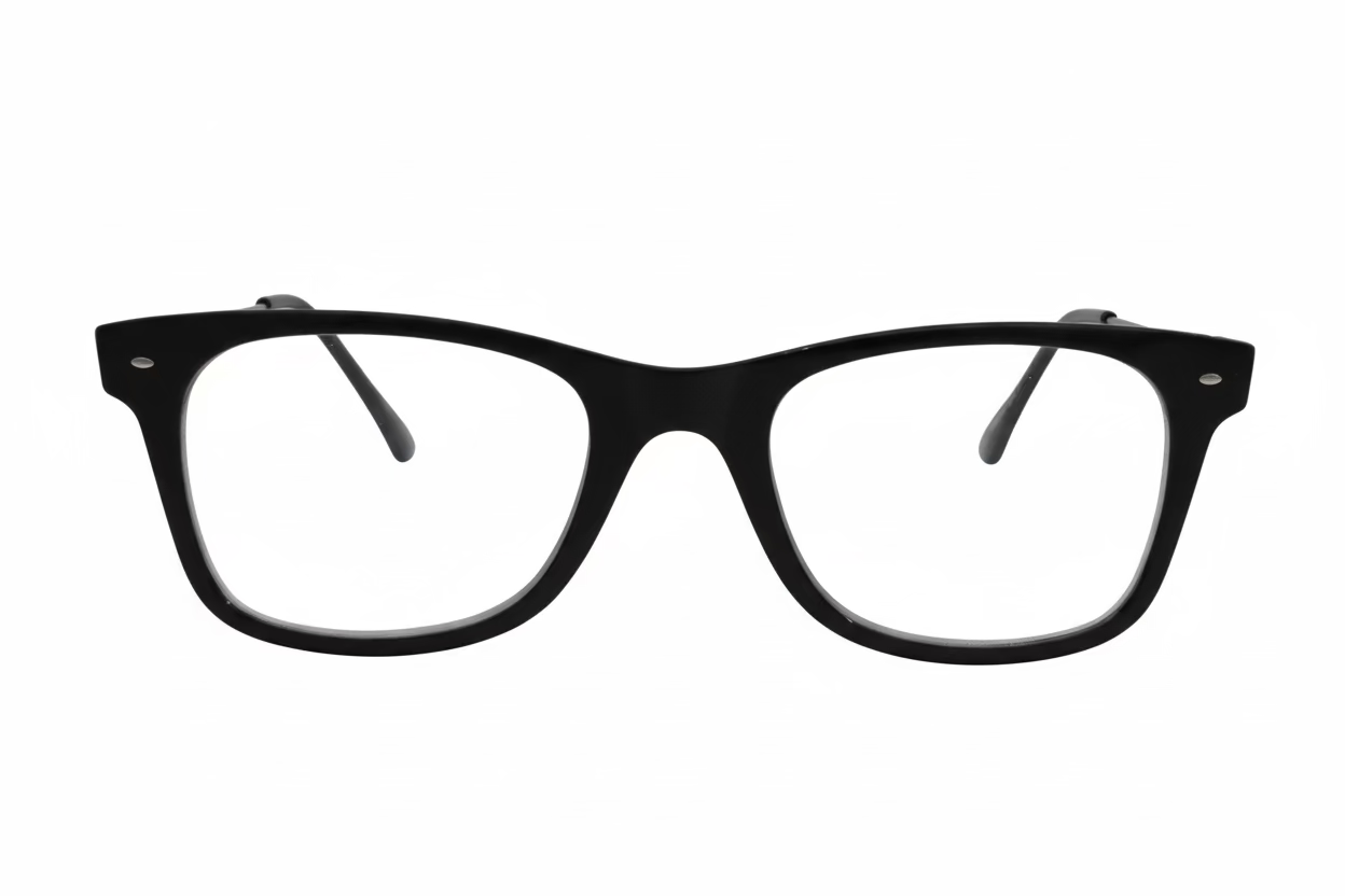 Rectangle Optical Frames – Black & Camouflage Brown Plastic with Thin Metal Temples
