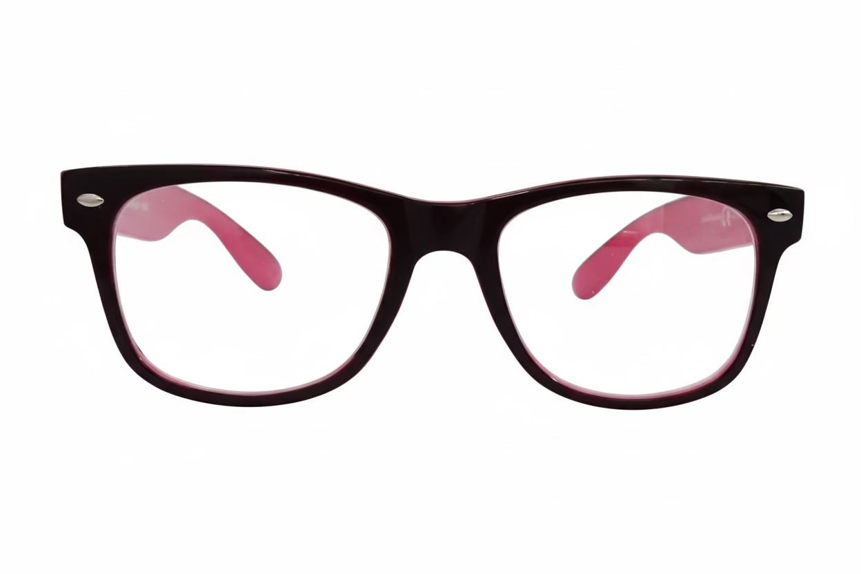 Rectangle Optical Frames – Dark Red & Rich Pink Hand Polished Plastic