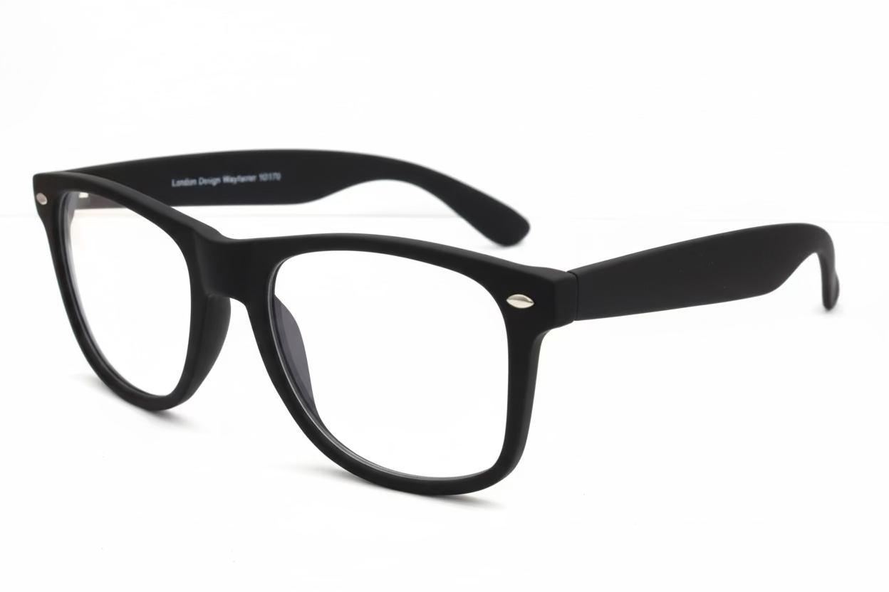 Rectangle Classic Optical Frames – All Black Hand Polished