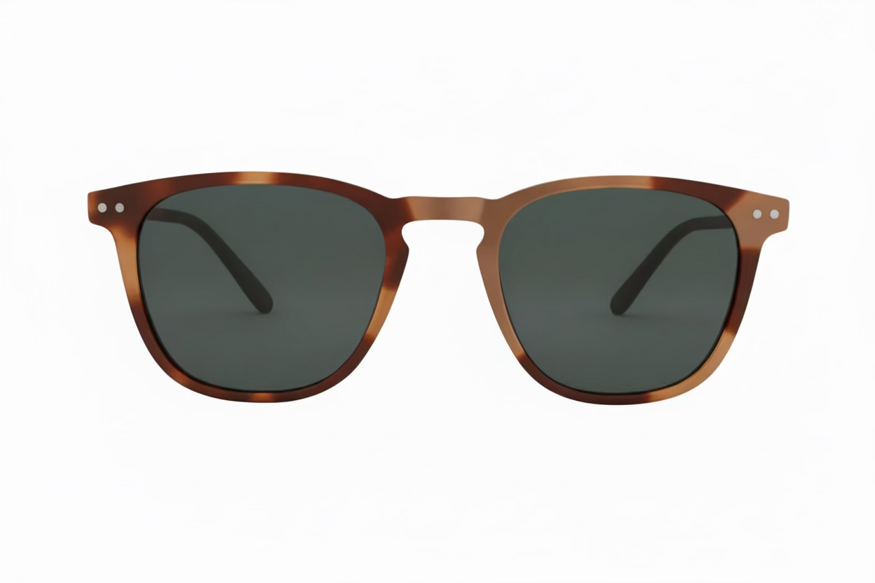 Oval Polarised Sunglasses with Spring Hinges – Bronze, Camouflage Brown & Grey